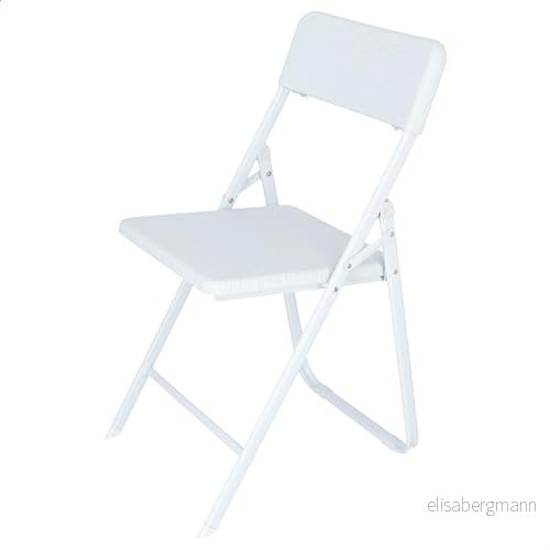 Aranaz Delta stolar Fällstol i metall Med sits och ryggstöd rotting Perfekt för hem, butiker, evenemang, bröllop Stark funktionell Vit 42,5 cm (B) x 50 (D) 81 (H) 8425931191061