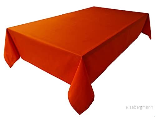 Högkvalitativ bordsduk bordslinne av 100% bomullssamling, koncept, valbar färg och storlek (bordsduk 150 x 350 cm, orange) 4260585475242