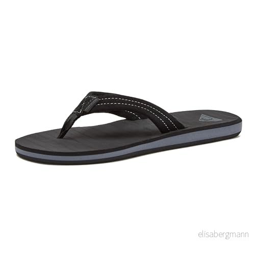 Quiksilver Carver Suede 3 punkter flip flop atletisk sandal för män, Massivsvart, 12 888256779525