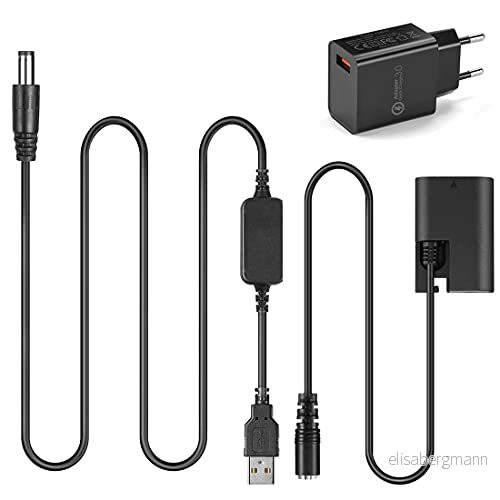 5 V USB adaptersats + QC3.0 laddkabel DC 8,4 ACK E6 DR LP DummyBatteri för Canon EOS 5D Mark II III 5D2 5D3 6D 7D 6908923083343