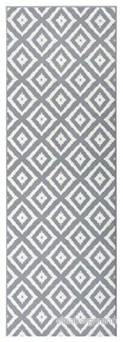 Hanse Home matta romb vardagsrumsmatta kort lugg Skandi mönster modern velourmatta för matsal, vardagsrum, barnrum, hall, sovrum, kök muskräm, 80 x 300 cm 4262377770696