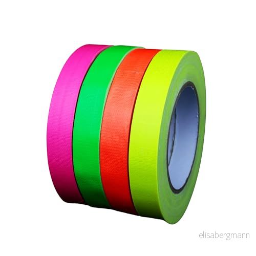 UV FLOOR Fluo självhäftande paket premium gaffer fluorescerande tillbehör fest dekorativt tejp set om 4 1,9 cm x 3700817021355