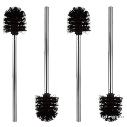 ASelected 4 stycken toalettborste med handtag i rostfritt stål 8,5 cm diameter för badrum 750739993134