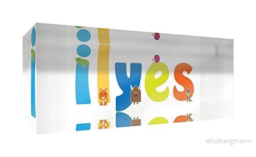 Little Helper påminnelse dekoration akryl transparent polerad som diamant stil illustrativ färgglad med namnet de jeune pojkar Ilyes 5 x 21 2 cm stor 5056094994775