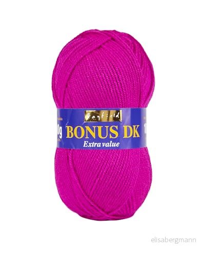 Hayfield Bonus DK dubbelt stickgarn, magenta (564), 100 g av Sirdar 5024723135646