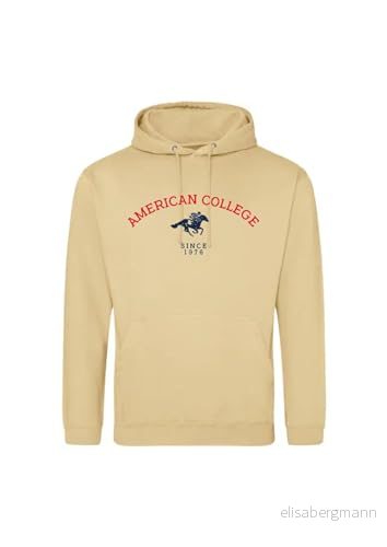 AMERICAN COLLEGE USA tröja med tryck varma kläder unisex barn pojkar och flickor casual modell ACSCW3 Beige 12 år, färg, �r 3666052675534