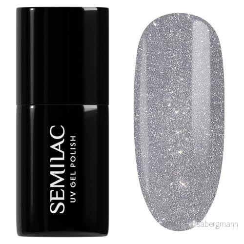 Semilac Nagellack semi permanent gel UV 334 silver lavendel 7 ml 5902751439960