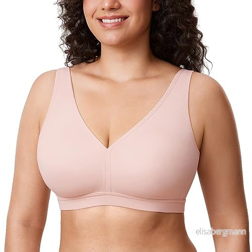 AISILIN Hoopless BH Plus Size Sömn utan Comodo Fyllning för kvinnor, Rosa naken, 110C 6931814373377