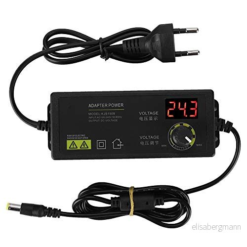 ASHATA brett nätaggregat justerbar, anti störning strömförsörjning, 60 W, 1,7 A, växelström, likström, med LED display för LCD , router, spelspelare, kamera etc. 738582784468