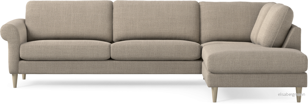 Bridge 3-sits soffa med divan höger MWCbN