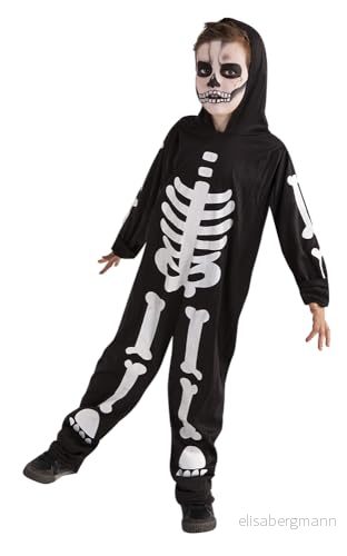 Rubies Skelettdräkt för barn, sparkdräkt med skeletttryck i mörkret, officiell halloween, karneval, jul 8422971831858