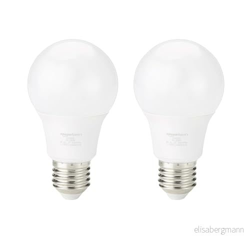 Amazon Basics LED lampa, 2 st., med E27 edisongänga, 8 W (motsvarar 60 W) kallvit, ej dimbar 840324400847