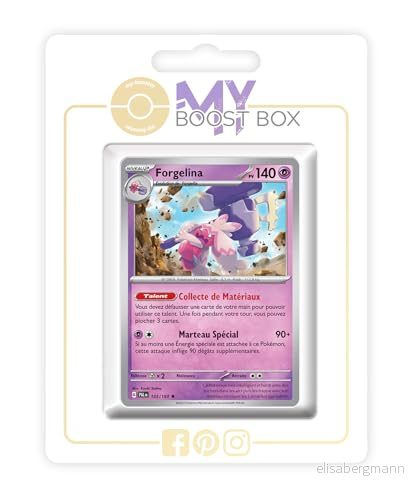 Forgelina (Tinkaton) 105/193 Holo or Reverse (random) Myboost X Écarlate et Violet 02 Évolutions à Paldea Box med 10 franska Pokémon kort 3701604903687
