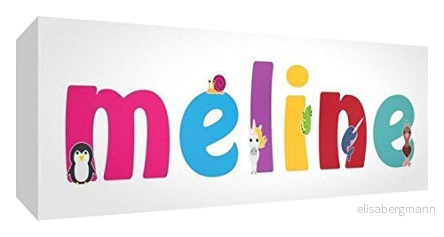 Little Helper Canvas Box Galerie förpackad med färgglad frontpanel illustrativ stil namnet flicknamn Meline 15 x 42 3 cm liten 5056117113381