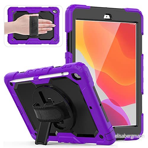 HUEZOE iPad kompatibel fodral 10,2 Inches Modell 2021/2020/2019, Hela Kroppsskyddskåpa för 9/8/7 Generation, Violett 7627528606557