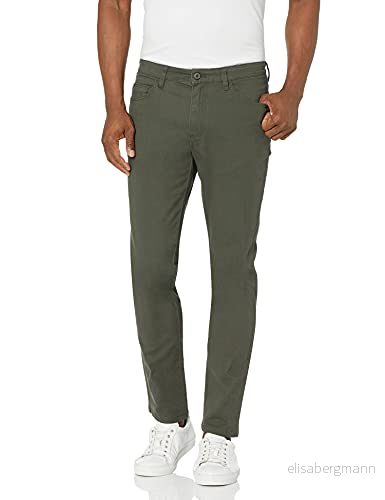 Amazon Essentials herr Skinny Fit 5 fickors komfort stretch chinos byxa (tidigare Goodthreads), oliv, 28 B x L 193548068127