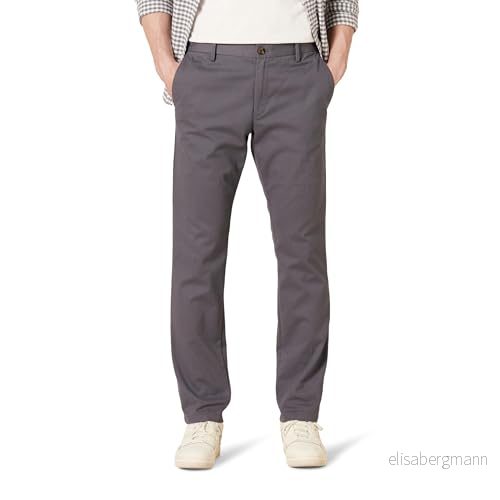 Amazon Essentials Herr Slim Fit Skrynkelbeständig platt framsida Chino byxa, grå, 42 B x 29 L 191770238943