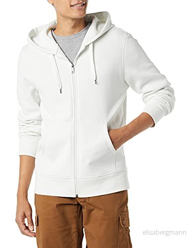 Amazon Essentials Men's Fleecetröja med hel dragkedja (finns i Big & Tall), Vit, XL 195111635613