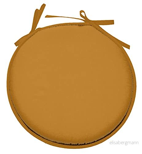 Lovely Casa stolsöverdrag storlek ø: 40 cm 100% polyester Curryfärg Nelson modell exceptionell kvalitet bekväm och elegant lätt att underhålla 3665269123913