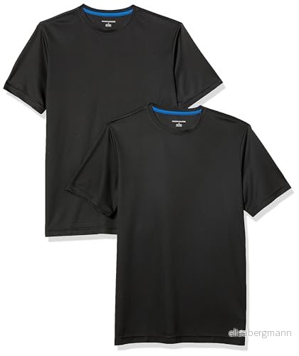 Amazon Essentials Active Performance Tech T shirt för män (finns i stor och lång), paket med 2, svart, Small 761253145527