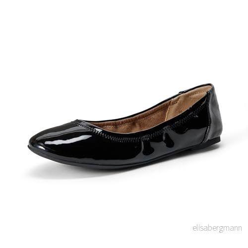 Amazon Essentials kvinnors Belice Slip On Ballet platt, svart patent, 38 EU Bred 840809187546