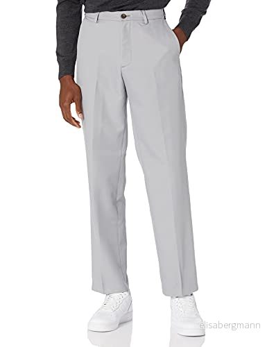 Amazon Essentials herr klassisk passform expanderbar midja platt framsida klänningsbyxa, ljusgrå, 40 B x 32 L 195111841649