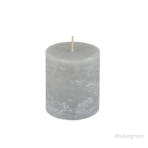Homéa, Pelarljus D6,8 x H7,5 cm rustik färg grå 3574380621324
