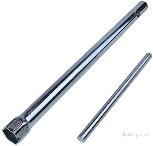 AERZETIX C53709 - Tändstiftsnyckel 16 mm x 280 i tum med sexkant + 150 metallstång tändstift extraktionsverktyg 3800946926740