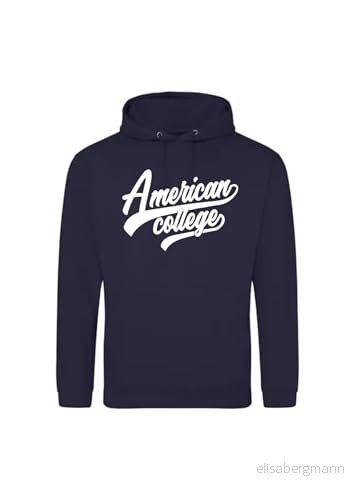 AMERICAN COLLEGE USA tröja med tryck varma kläder unisex barn pojkar och flickor casual modell ACSCW1 marinblå 10 år, Färg: blå, �r 3666052677415