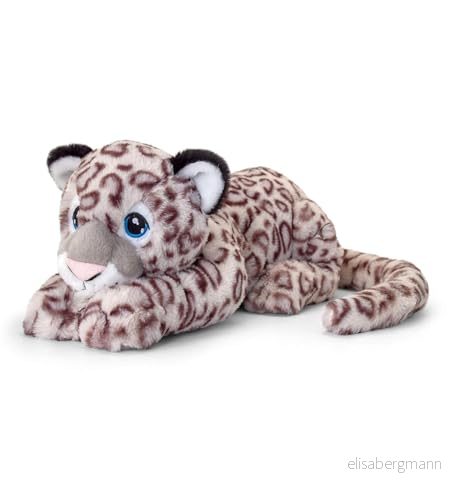 Keel Toys KEELECO 100% återvunnen plysch miljövänlig leksak för barn snöleopard 65 cm SE2084 5027148020849