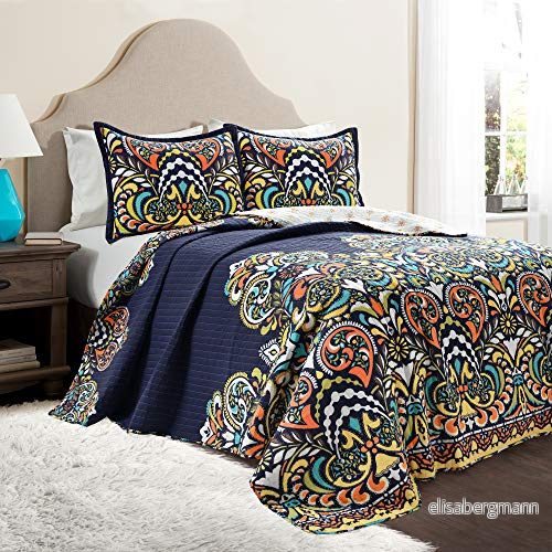 Lush Decor inredning täcke set, full/drottning, marinblå 848742089316