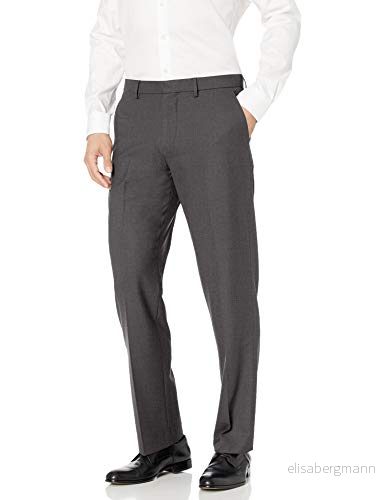Amazon Essentials herr klassisk passform skrynkelfri stretchklänning byxa, träkol, 32 B x 28 L 194223321247