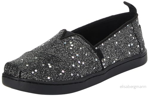 TOMS flickor klassisk Alpargata loafer platt, Svart kosmiskt glitter, 11 UK Child 195703458507