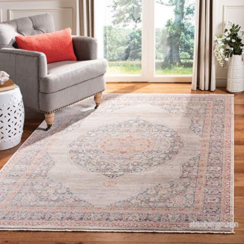 Safavieh samtida klassisk inomhusvävd rektangulär matta, Kenitra kollektion, KRA678, i grå/blå, 122 x 183 cm för vardagsrum, sovrum eller valfritt inomhusutrymme 889048787209