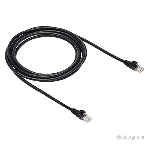 Amazon Basics RJ45 Cat 6 Gigabit nätverkskabel, patchkabel, internetkabel, 3 m, svart 192835002998
