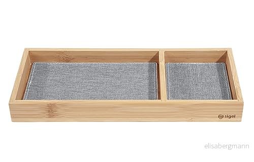 Sigel Sa205 Tillbehörsbricka Bambu, Sätt In Ljusgrå Svart Gjord av Återvunnet Husdjur, 24,3 X 10,9 Cm 4004360785498