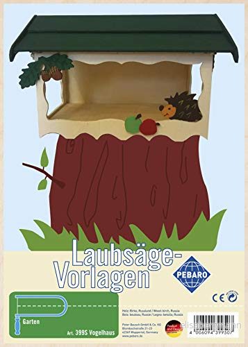 Pebaro 399S lövsågmall av plywood motiv fågelhus I, trä, DIN A4 4006094399507