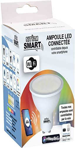 NITYAM Smart LED lampa 4.7 W, 400 lumen GU10 sockel, belysningsfärg i flera färger (RGB) + vitbyte (CCT) 100 ljusvinkel 3683080099675