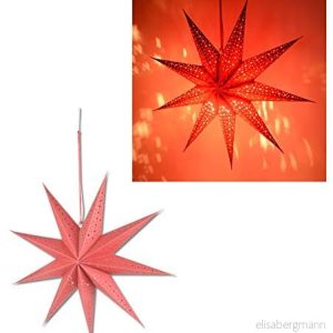 Riffelmacher 76623 fönsterdekor stjärna, 1 st., storlek 60 cm, röd, av papper med glitter, lämplig för belysning, dekoration jul och Advent, hängande dekoration, utan belysning 4004942766235 Riffelmacher 76623 fönsterdekor stjärna, 1 st., storlek 60 cm, röd, av papper med glitter, lämplig för belysning, dekoration jul och Advent, hängande dekoration, utan belysning 4004942766235